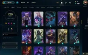 CONTA COM AS 4 SKINS RIOT, 229 PONTOS DE PRESTIGIO, GOLD 2