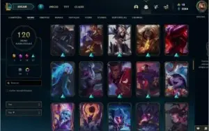 CONTA COM AS 4 SKINS RIOT, 229 PONTOS DE PRESTIGIO, GOLD 2