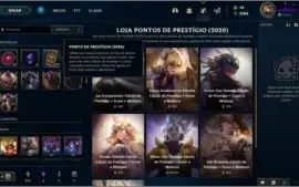 CONTA COM AS 4 SKINS RIOT, 229 PONTOS DE PRESTIGIO, GOLD 2