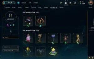 CONTA COM AS 4 SKINS RIOT, 229 PONTOS DE PRESTIGIO, GOLD 2