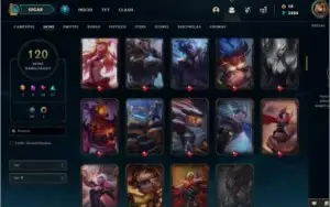 CONTA COM AS 4 SKINS RIOT, 229 PONTOS DE PRESTIGIO, GOLD 2