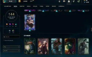 Prata 1 com 150 Champs e 144 Skins ( MAIN SUP / ADC )