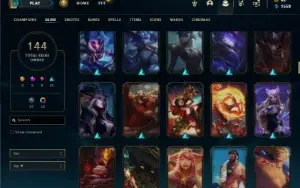 Prata 1 com 150 Champs e 144 Skins ( MAIN SUP / ADC )