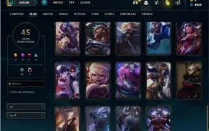 Conta unranked com 105 Champs e 45 Skins
