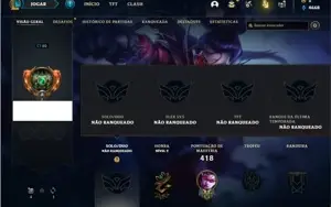 Conta unranked com 105 Champs e 45 Skins
