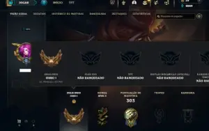 Ouro 1 com 90 Champs e 32 Skins + 4 Espolios