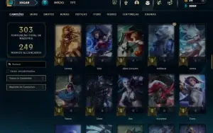 Ouro 1 com 90 Champs e 32 Skins + 4 Espolios