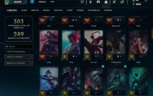 Ouro 1 com 90 Champs e 32 Skins + 4 Espolios