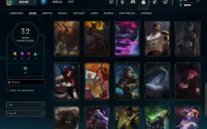 Ouro 1 com 90 Champs e 32 Skins + 4 Espolios