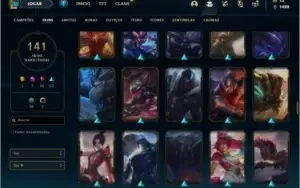 Conta Unranked com 110 Champs e 141 Skins + 1 Prestigio