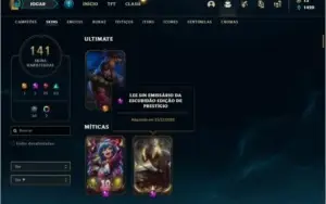 Conta Unranked com 110 Champs e 141 Skins + 1 Prestigio