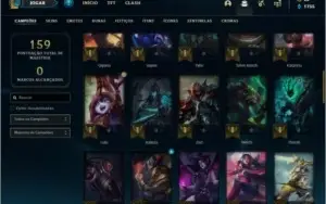 Conta diamante 3 com 31 skins e 60 champs