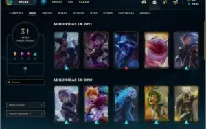 Conta diamante 3 com 31 skins e 60 champs
