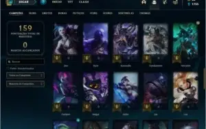 Conta diamante 3 com 31 skins e 60 champs
