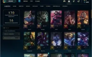 Conta prata 2 com 31 skins e 61 champs
