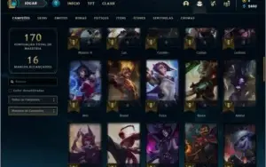 Conta prata 2 com 31 skins e 61 champs