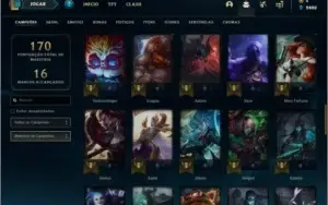 Conta prata 2 com 31 skins e 61 champs