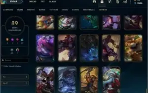CONTA GOLD 3 - 91 SKINS - FALTA 9 CHAMP