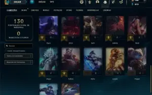 Platina 3 com 35 Champs e 7 Skins + 1 Fragmento