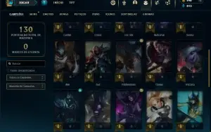 Platina 3 com 35 Champs e 7 Skins + 1 Fragmento