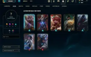 Platina 3 com 35 Champs e 7 Skins + 1 Fragmento