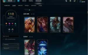 Conta Diamante 110 Skins
