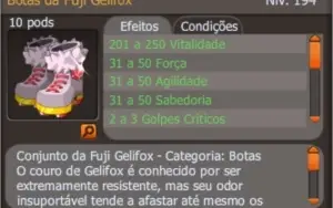 Set Fuji completo já magiado, para str, ou agi, (Spiritia)