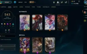 Conta com 244 skins | desde 2013 (com ícones) | lvl 199 |