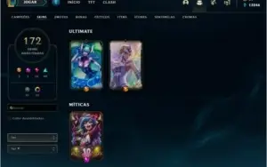 Conta League of Legends Platina 3 172 skins