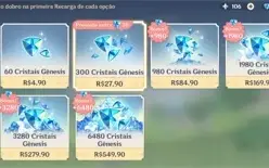 Conta Genshin Impact AR 32 (Kazuha, Ganyu, entre outros)