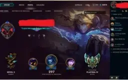 Conta Lv 63 Elo Plat4 +de 80 skins