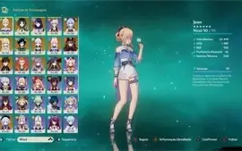 Conta de Genshin Impact AR 57 com 14 personagens 5 estrelas