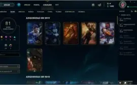 VENDO CONTA NO LOL LEVEL 151/ 83 SKINS/ BRONZE 3