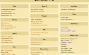 CONTA AQW, OLD SCHOOL, FULL SET PLATE OF NULGATH, LVL 40