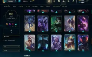Unranked com 125 Champs e 80 Skins + 1900 RP