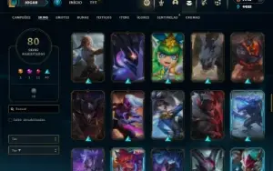 Unranked com 125 Champs e 80 Skins + 1900 RP