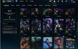 Conta bronze 1 com 40 Champs e 5 Skins + 2 Fragmentos