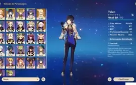Ar 50 - Yoimiya + Yelan + Baculo De Homa + Falcão