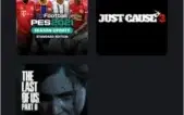 The last of us 2, PES 2021 , Just Cause 3 os três de PS4.