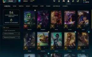 Conta Platina 1 com 27 Champs e 2 Skins + 2 Fragmentos