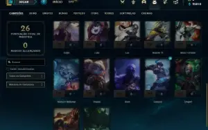 Conta Platina 1 com 27 Champs e 2 Skins + 2 Fragmentos