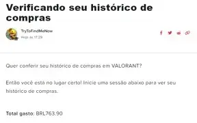 Conta Valorant Ouro 2 + R$750 gastos em skins + Passe.
