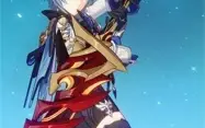 Genshin impact com eula, raiden shogum, espadão do itto ar55