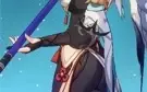 Genshin impact com eula, raiden shogum, espadão do itto ar55