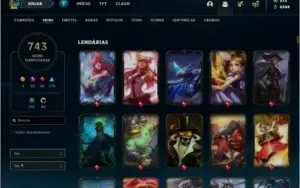 Conta ouro 1 com 743 skins e TODOS os champs