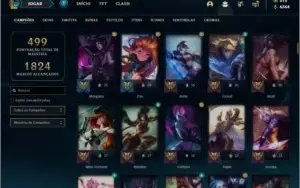 Conta ouro 1 com 743 skins e TODOS os champs