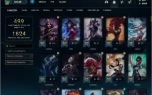 Conta ouro 1 com 743 skins e TODOS os champs