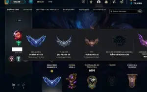 Diamante 2 com TODOS os champs e 167 Skins + 9 Vitoriosas
