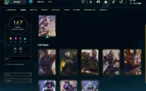 Diamante 2 com TODOS os champs e 167 Skins + 9 Vitoriosas