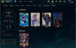 CONTA LEAGUE OF LEGENDS OURO 2 COM TODOS CAMPEÕS + 161 SKINS